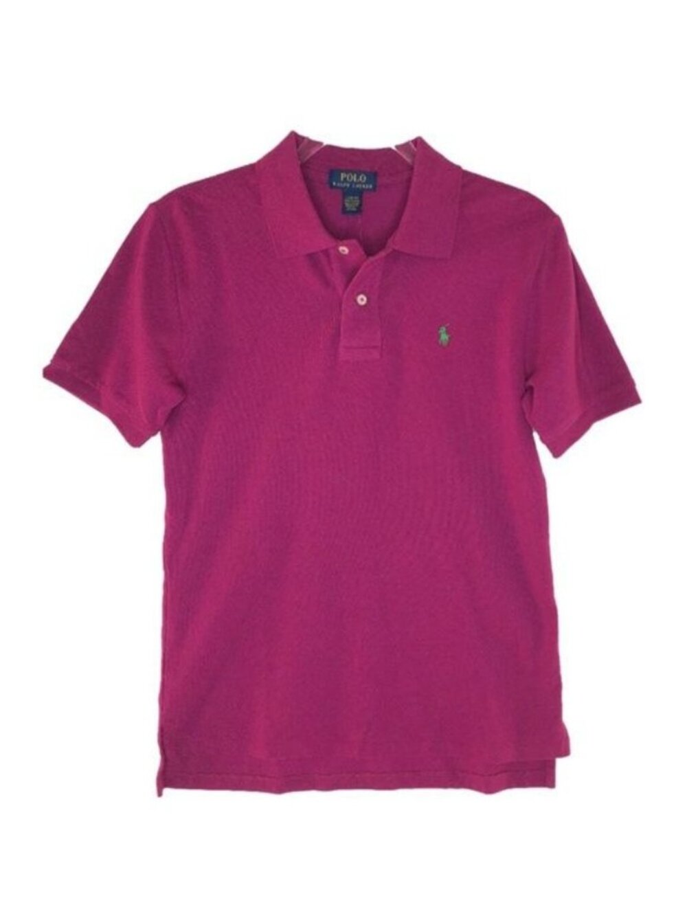 Polo Ralph Lauren Girls XL Raspberry Polo Shirt Short Sleeve Green Logo